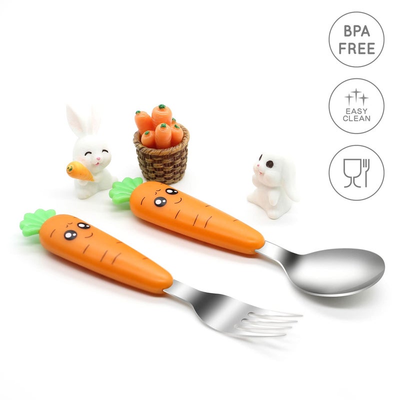 Ginbear Toddler Utensils with Case, Non-toxic Kids Spoons and Forks for Ages 18 Months+, Cute Child Flatware Set - Image 5